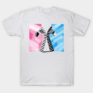 Pink and blue zebras T-Shirt